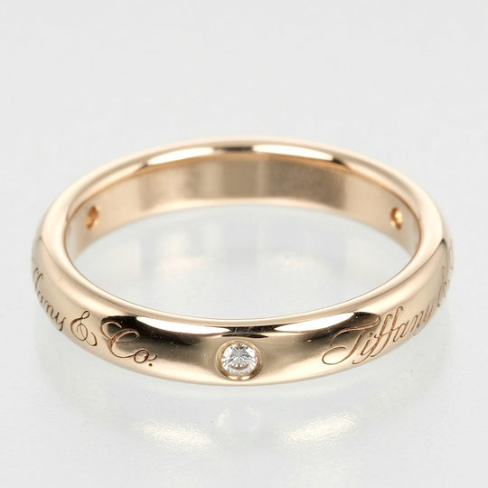 TIFFANY&Co. Ring K18 pink gold, diamond gold Notes Lucida Women Used Authentic