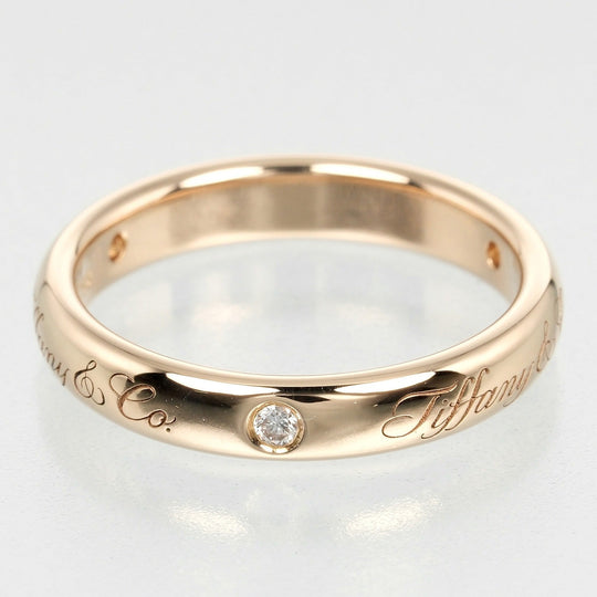TIFFANY&Co. Ring K18 pink gold, diamond gold Notes Lucida Women Used Authentic