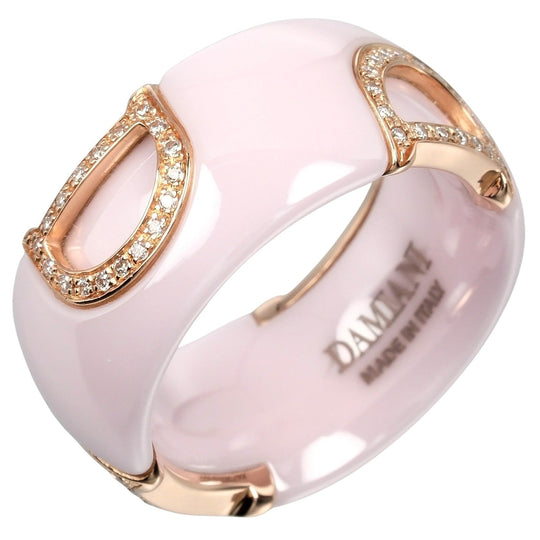 Damiani Ring K18 pink gold, diamond, ceramic pink D icon Women Used Authentic