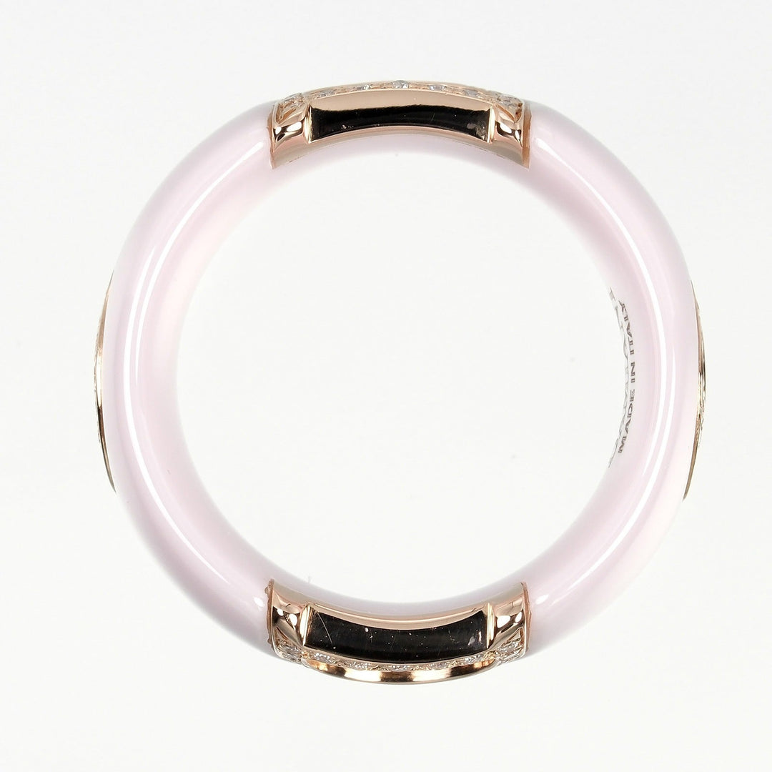 Damiani Ring K18 pink gold, diamond, ceramic pink D icon Women Used Authentic