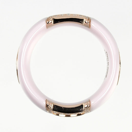 Damiani Ring K18 pink gold, diamond, ceramic pink D icon Women Used Authentic