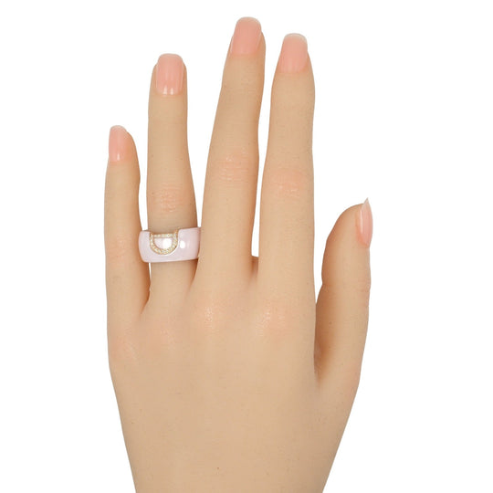 Damiani Ring K18 pink gold, diamond, ceramic pink D icon Women Used Authentic