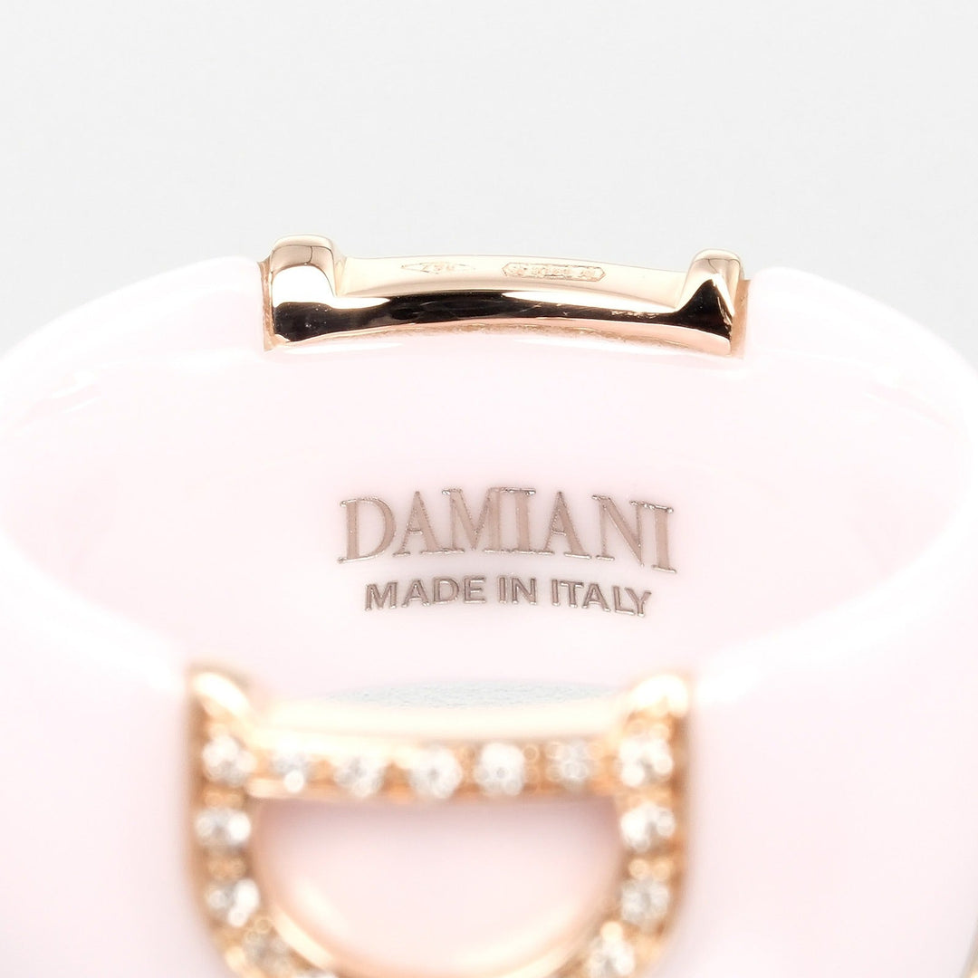 Damiani Ring K18 pink gold, diamond, ceramic pink D icon Women Used Authentic