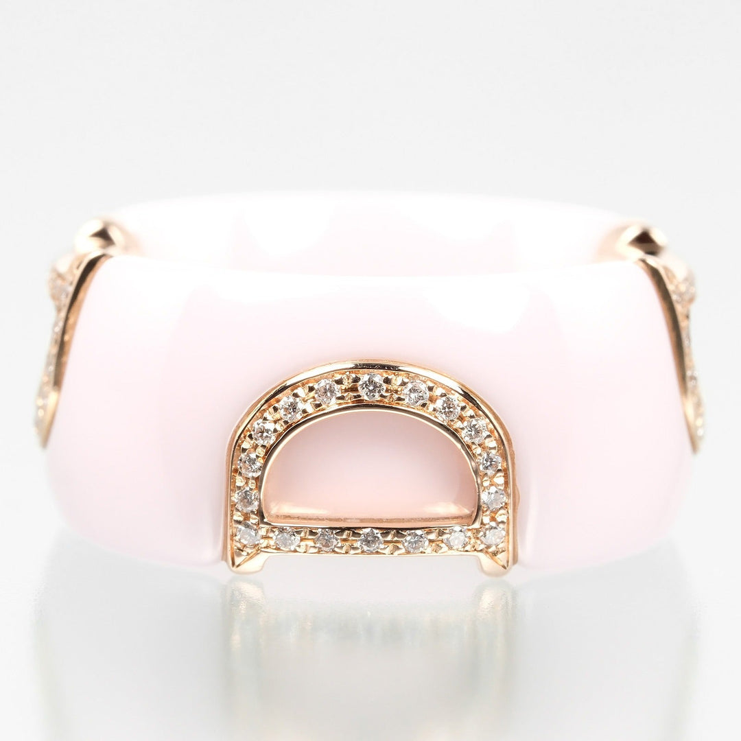 Damiani Ring K18 pink gold, diamond, ceramic pink D icon Women Used Authentic