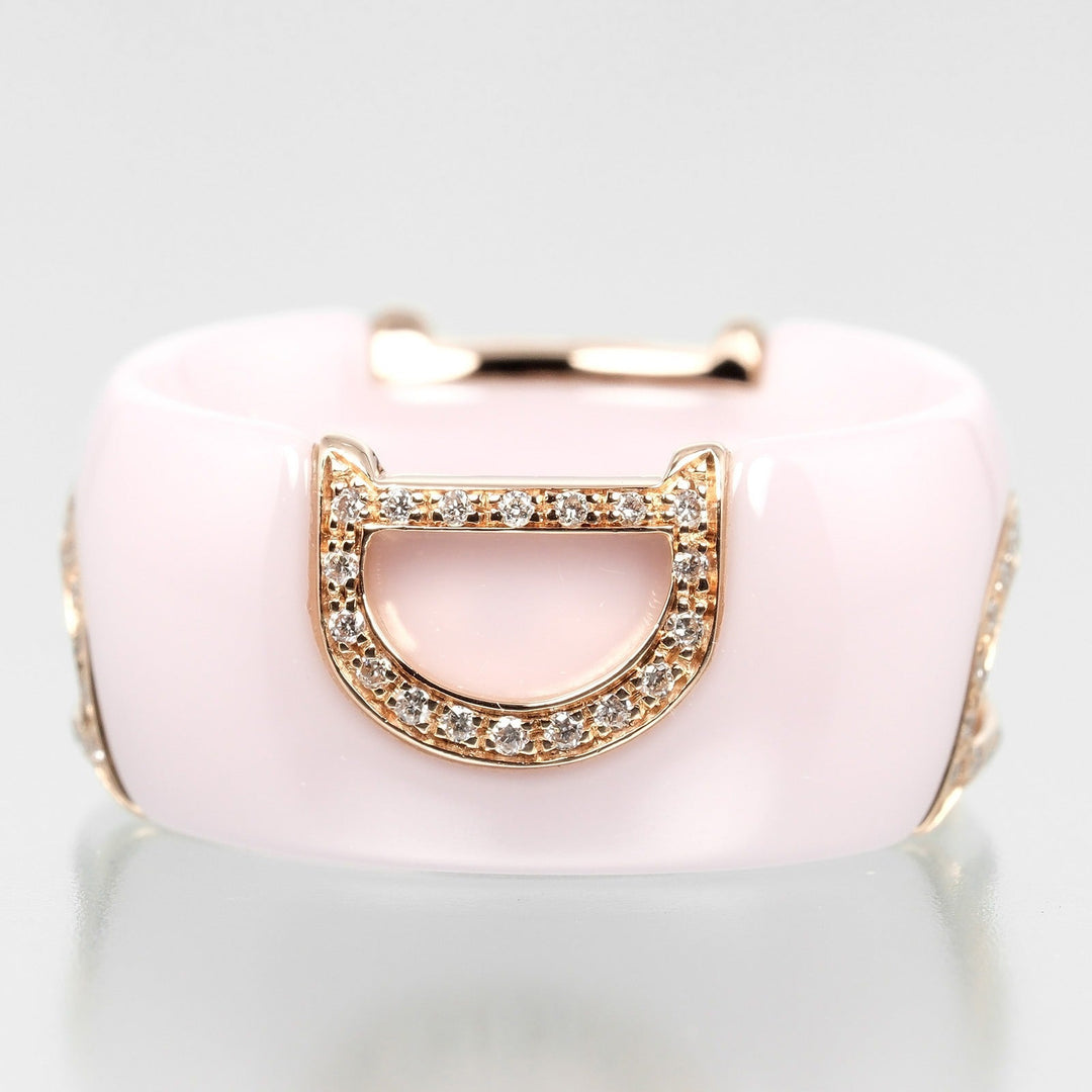 Damiani Ring K18 pink gold, diamond, ceramic pink D icon Women Used Authentic