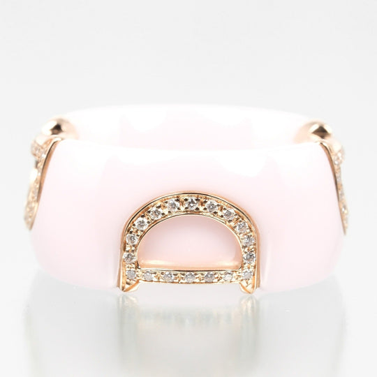 Damiani Ring K18 pink gold, diamond, ceramic pink D icon Women Used Authentic