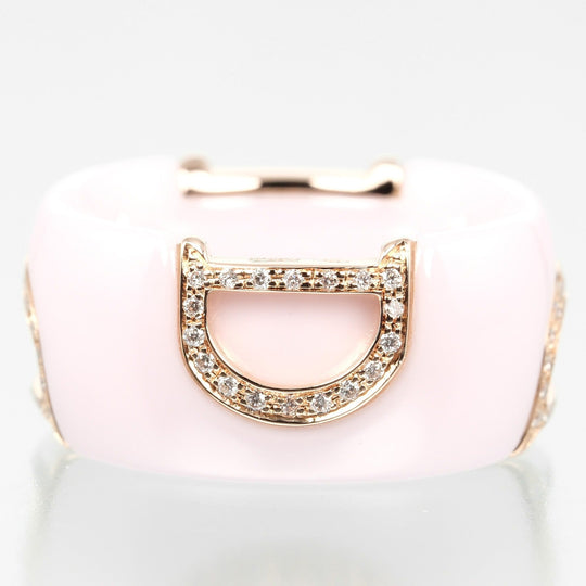 Damiani Ring K18 pink gold, diamond, ceramic pink D icon Women Used Authentic