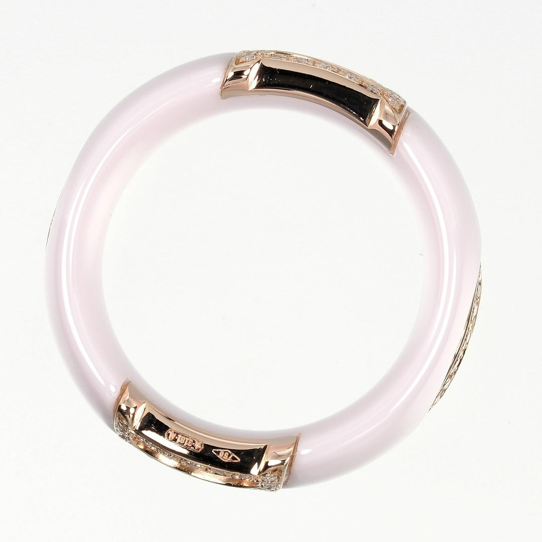 Damiani Ring K18 pink gold, diamond, ceramic pink D icon Women Used Authentic
