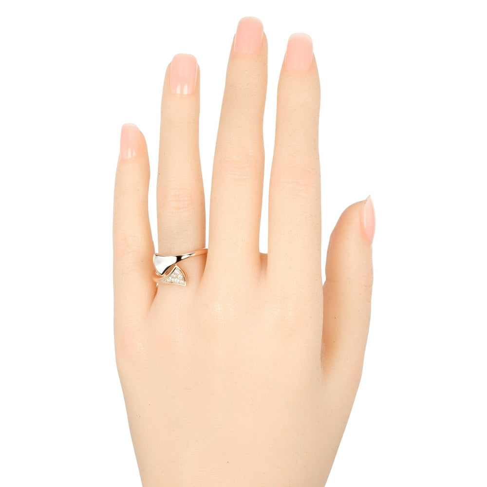 BVLGARI Ring K18 pink gold, diamond, shell gold Diva Dream Women 56 Used Authentic