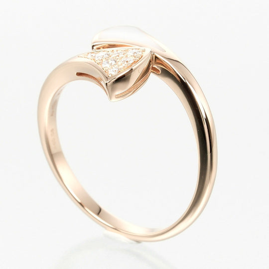 BVLGARI Ring K18 pink gold, diamond, shell gold Diva Dream Women 56 Used Authentic