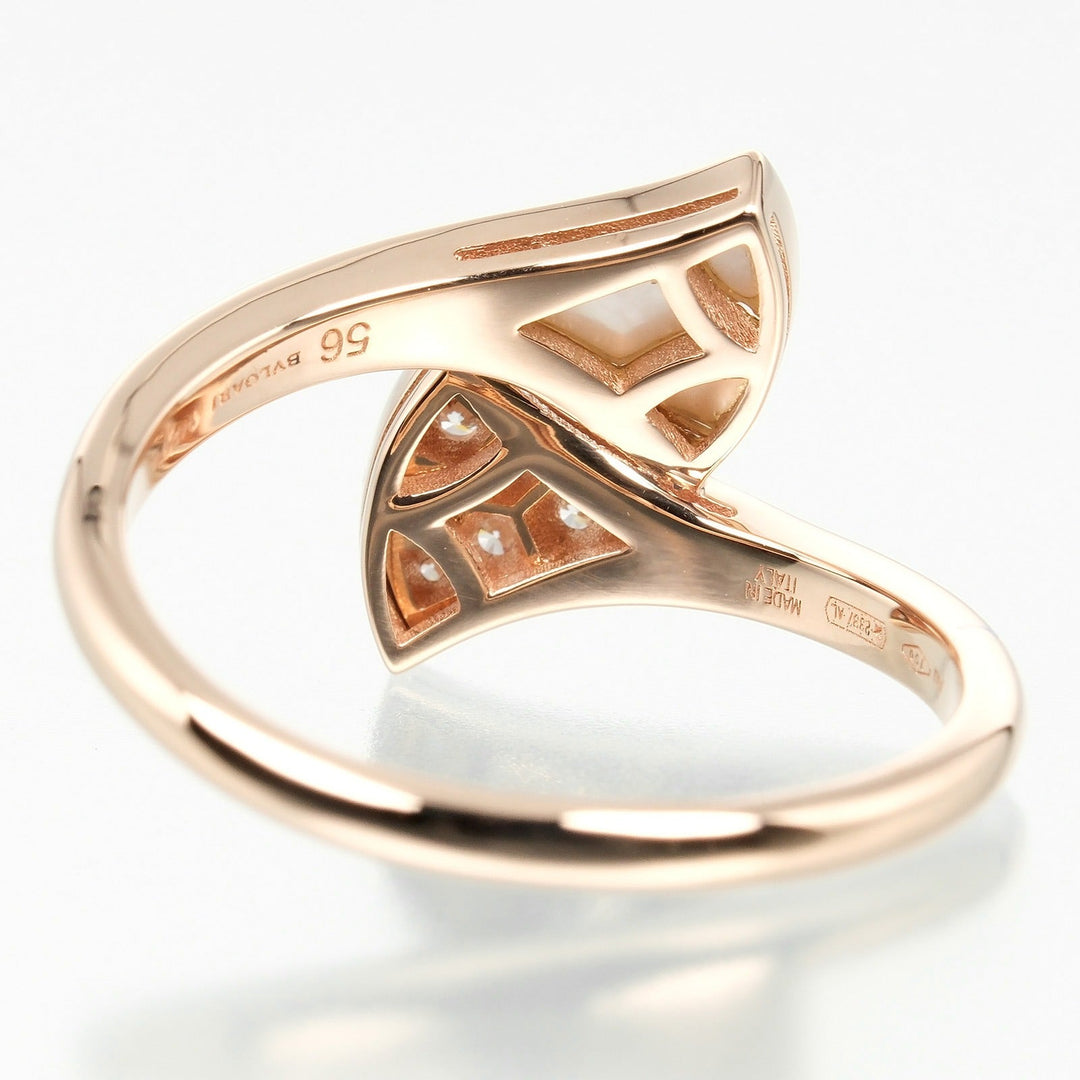 BVLGARI Ring K18 pink gold, diamond, shell gold Diva Dream Women 56 Used Authentic