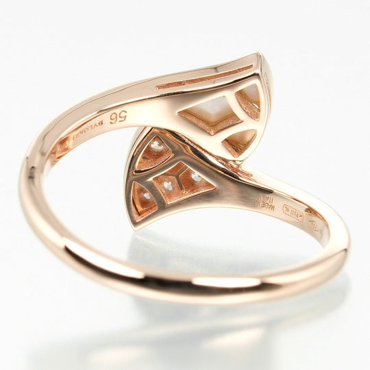 BVLGARI Ring K18 pink gold, diamond, shell gold Diva Dream Women 56 Used Authentic