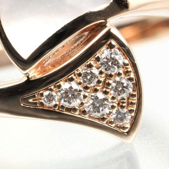 BVLGARI Ring K18 pink gold, diamond, shell gold Diva Dream Women 56 Used Authentic