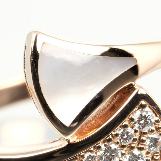 BVLGARI Ring K18 pink gold, diamond, shell gold Diva Dream Women 56 Used Authentic