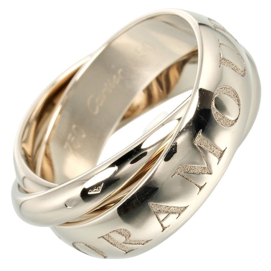 CARTIER Ring K18 white gold gold Trinity 1998 Christmas Women 50 Used Authentic