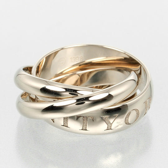 CARTIER Ring K18 white gold gold Trinity 1998 Christmas Women 50 Used Authentic