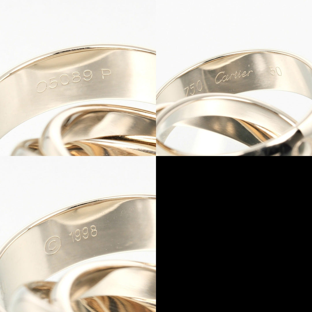 CARTIER Ring K18 white gold gold Trinity 1998 Christmas Women 50 Used Authentic