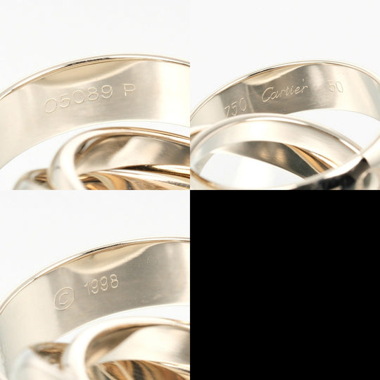 CARTIER Ring K18 white gold gold Trinity 1998 Christmas Women 50 Used Authentic
