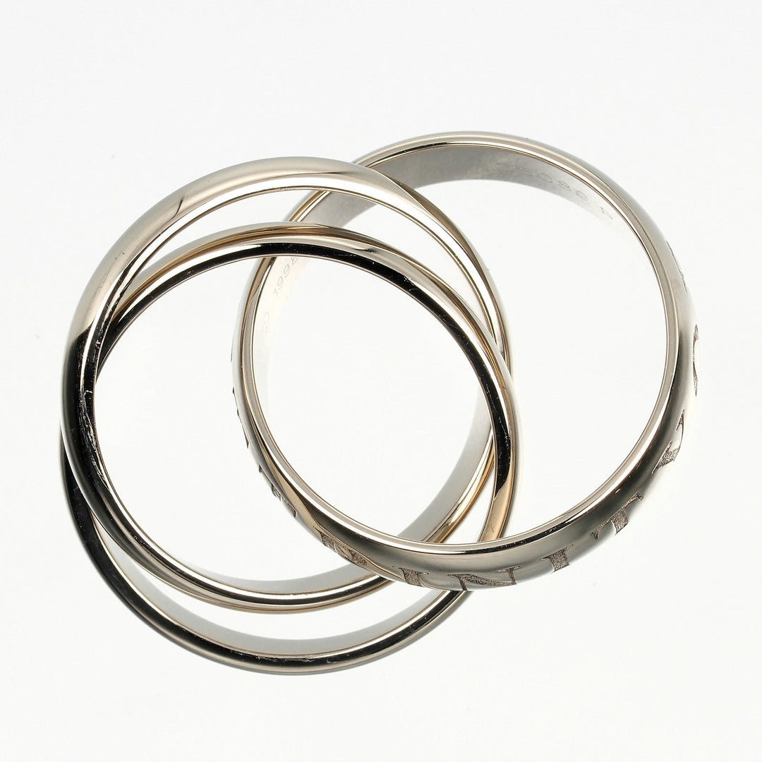CARTIER Ring K18 white gold gold Trinity 1998 Christmas Women 50 Used Authentic