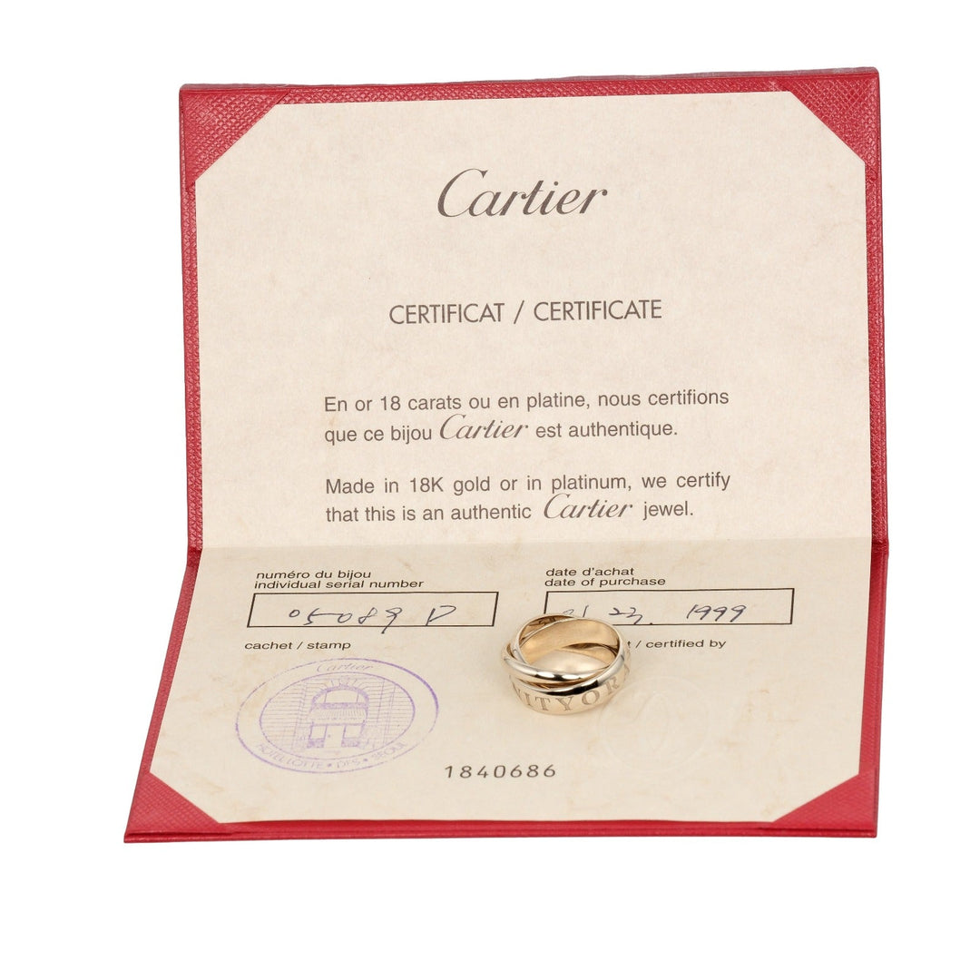 CARTIER Ring K18 white gold gold Trinity 1998 Christmas Women 50 Used Authentic
