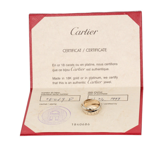 CARTIER Ring K18 white gold gold Trinity 1998 Christmas Women 50 Used Authentic