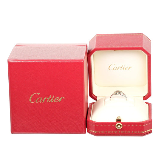 CARTIER Ring K18 White Gold, Diamond gold Agraph Women 49 Used Authentic