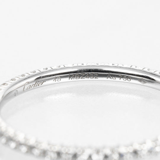 CARTIER Ring K18 White Gold, Diamond gold etancel full eternity Women 48 Used Authentic