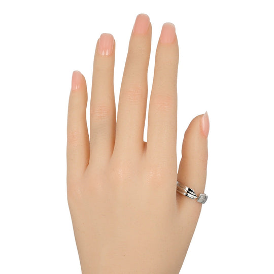 TIFFANY&Co. Ring K18 White Gold, Diamond gold modern key Women Used Authentic