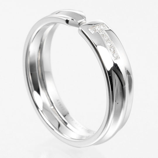 TIFFANY&Co. Ring K18 White Gold, Diamond gold modern key Women Used Authentic