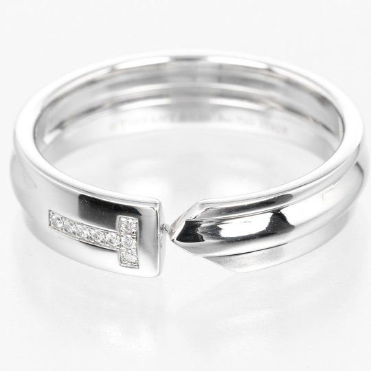 TIFFANY&Co. Ring K18 White Gold, Diamond gold modern key Women Used Authentic
