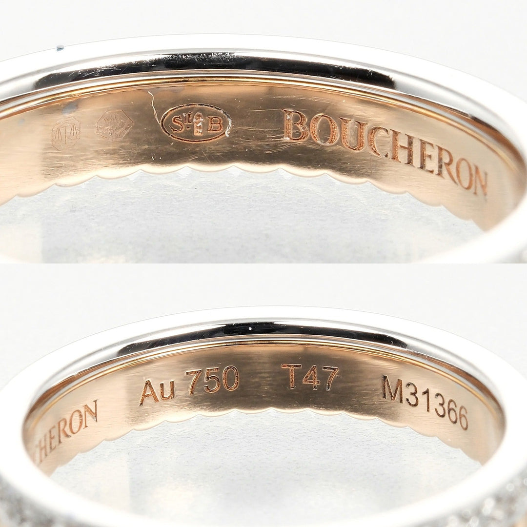 Boucheron Ring K18 pink gold, K18 white gold, diamond gold Quatre Radiant Half Women T47 Used Authentic