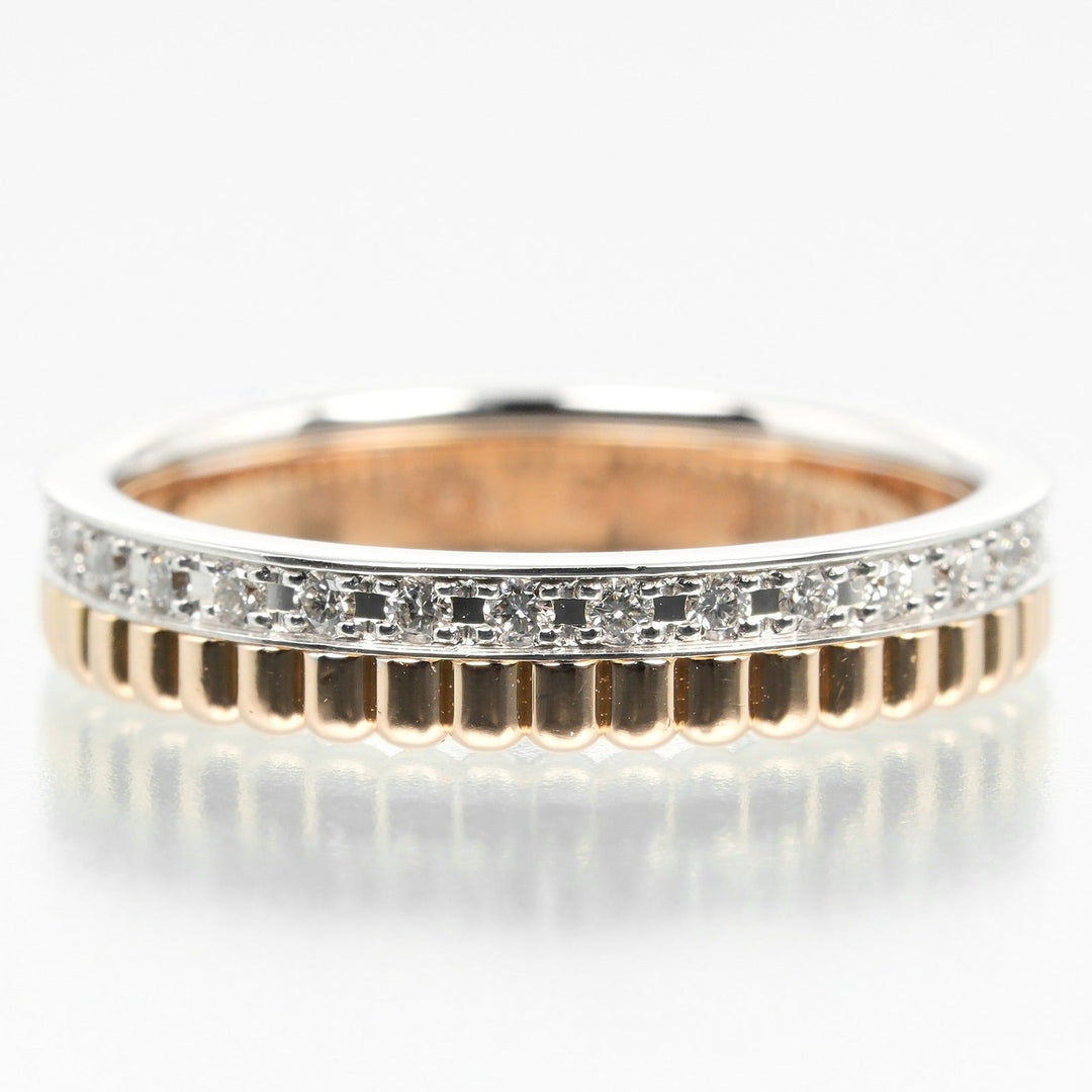 Boucheron Ring K18 pink gold, K18 white gold, diamond gold Quatre Radiant Half Women T47 Used Authentic
