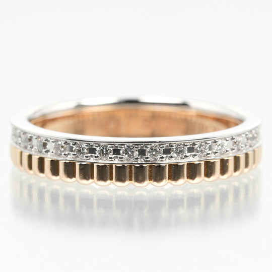 Boucheron Ring K18 pink gold, K18 white gold, diamond gold Quatre Radiant Half Women T47 Used Authentic