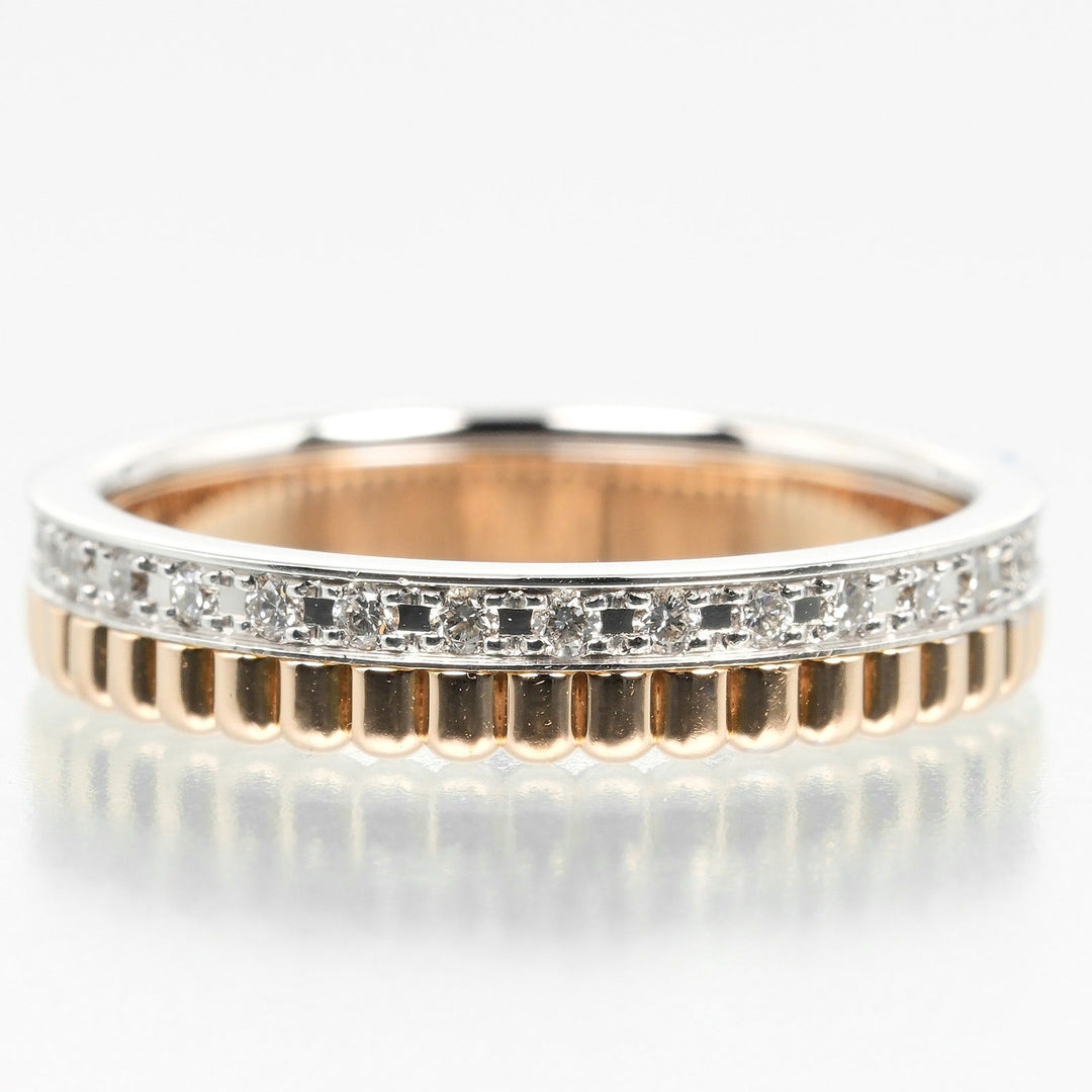Boucheron Ring K18 pink gold, K18 white gold, diamond gold Quatre Radiant Half Women T47 Used Authentic
