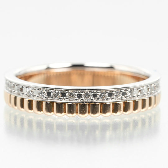 Boucheron Ring K18 pink gold, K18 white gold, diamond gold Quatre Radiant Half Women T47 Used Authentic