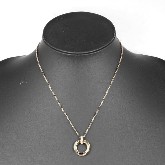 CARTIER Necklace K18 Gold (YGxPGxWG), Diamond, Three Color gold Trinity Women Used Authentic