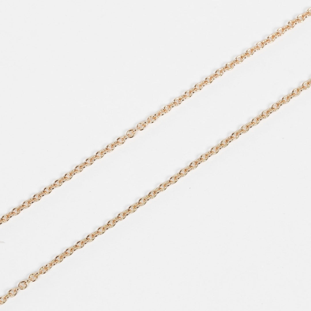 TIFFANY&Co. Necklace K18 pink gold, diamond gold Top width 0.1" By the yard Women Used Authentic