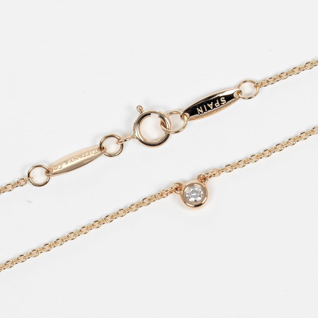 TIFFANY&Co. Necklace K18 pink gold, diamond gold Top width 0.1" By the yard Women Used Authentic