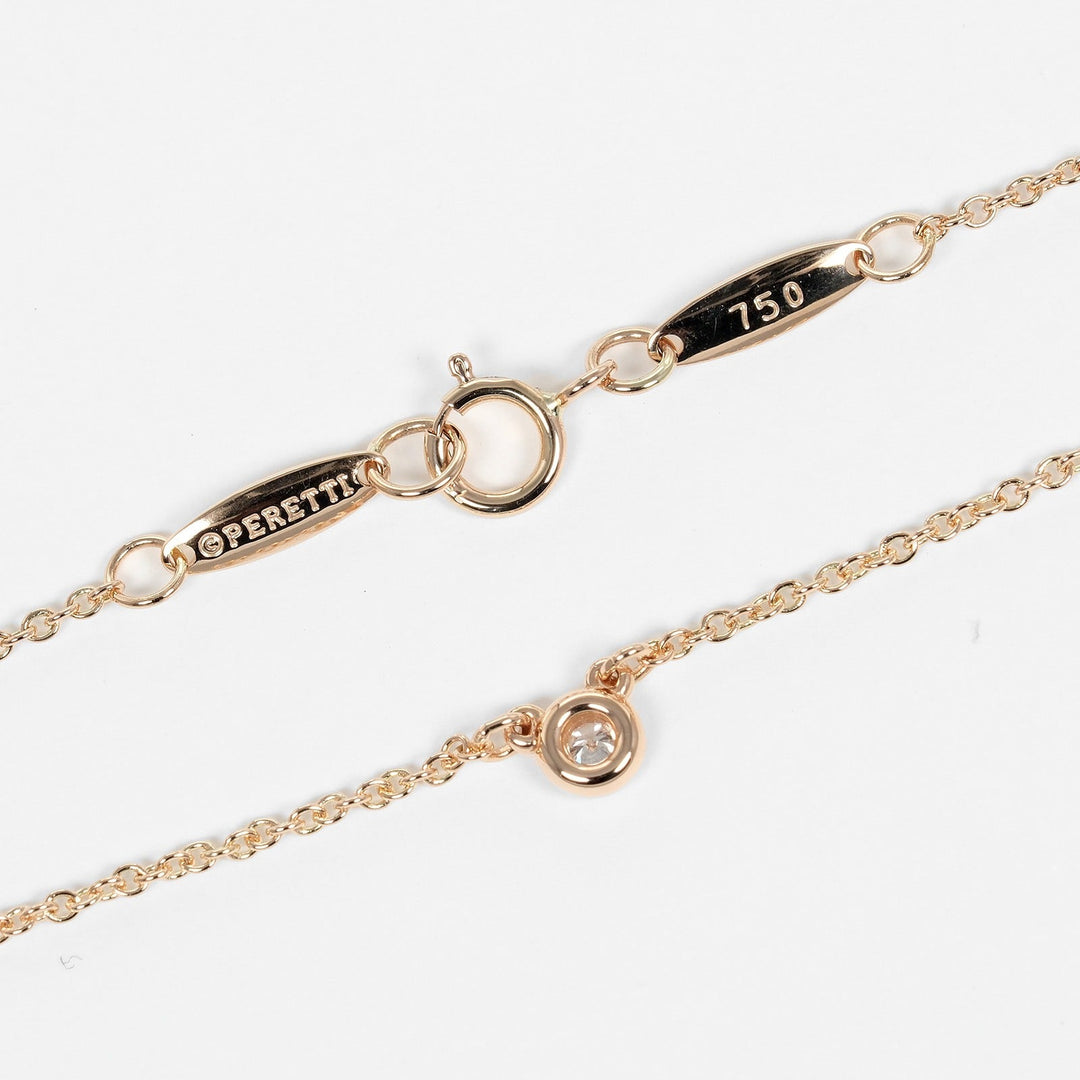 TIFFANY&Co. Necklace K18 pink gold, diamond gold Top width 0.1" By the yard Women Used Authentic
