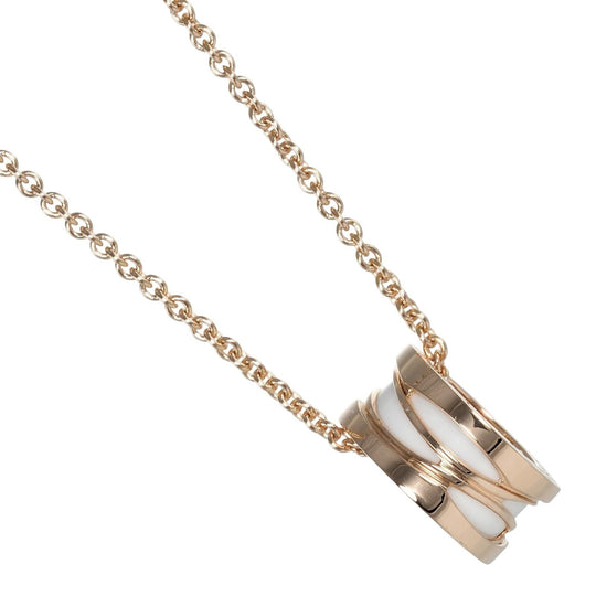 BVLGARI Necklace K18 pink gold, ceramic gold Be zero one B.ZERO1 Design Legend Women Used Authentic