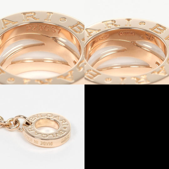 BVLGARI Necklace K18 pink gold, ceramic gold Be zero one B.ZERO1 Design Legend Women Used Authentic
