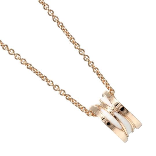 BVLGARI Necklace K18 pink gold, ceramic gold Be zero one B.ZERO1 Design Legend Women Used Authentic