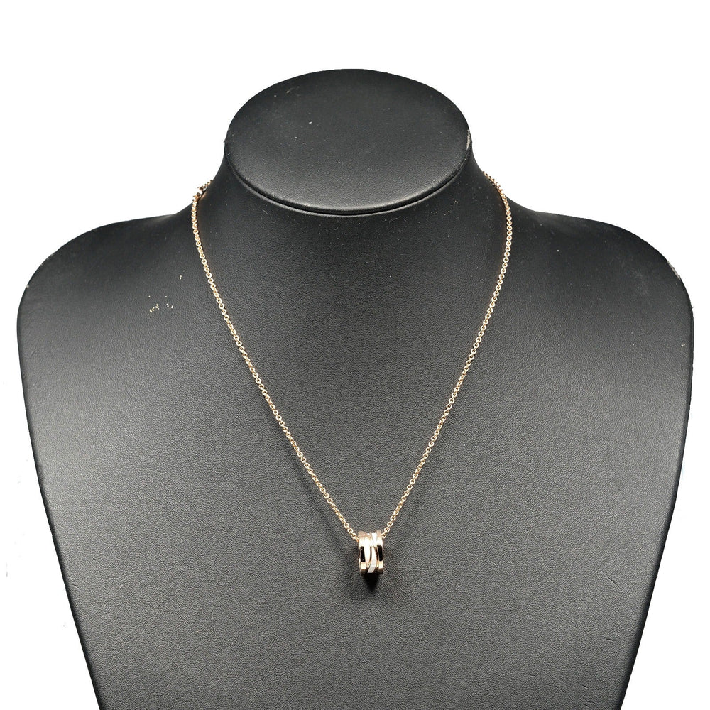 BVLGARI Necklace K18 pink gold, ceramic gold Be zero one B.ZERO1 Design Legend Women Used Authentic