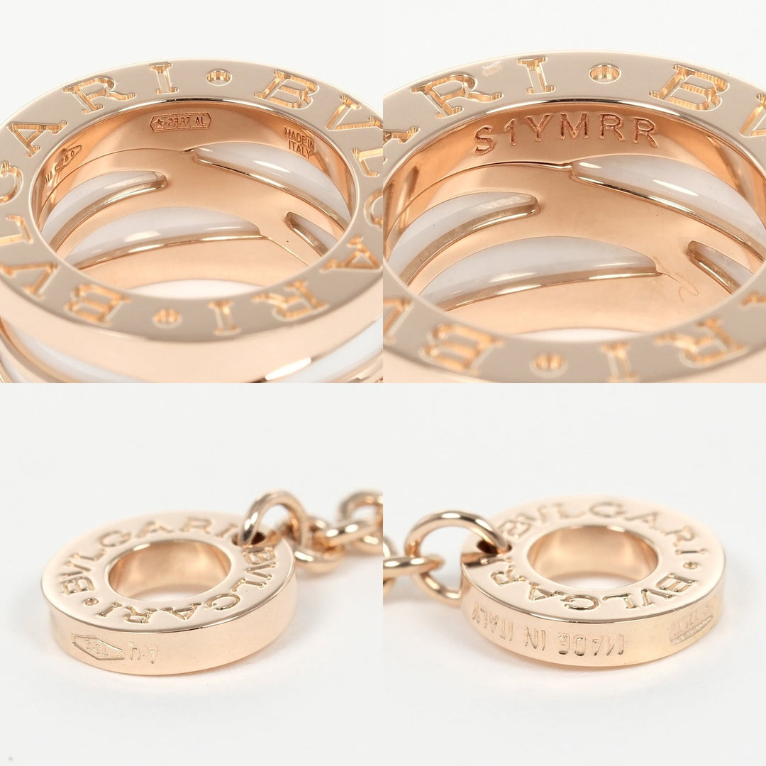 BVLGARI Necklace K18 pink gold, ceramic gold Be zero one B.ZERO1 Design Legend Women Used Authentic