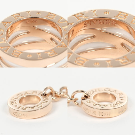 BVLGARI Necklace K18 pink gold, ceramic gold Be zero one B.ZERO1 Design Legend Women Used Authentic