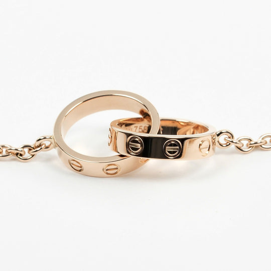 CARTIER Necklace K18 Pink Gold gold Baby love Women Used Authentic