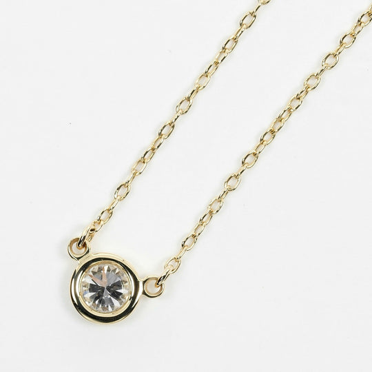 TIFFANY&Co. Necklace 0.22ct VS2/G/3EX K18 Yellow Gold, Diamond gold By the yard Women Used Authentic