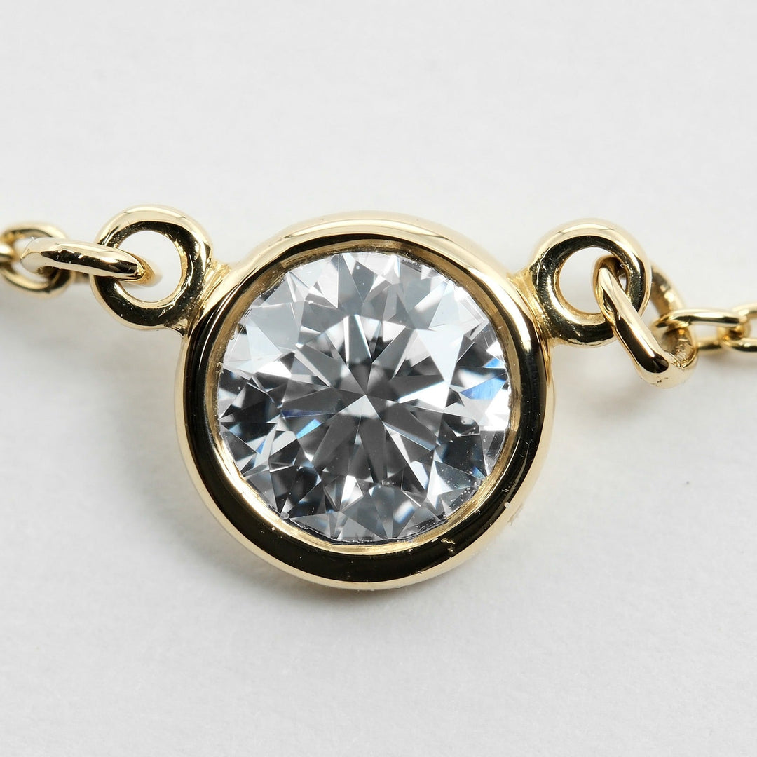 TIFFANY&Co. Necklace 0.22ct VS2/G/3EX K18 Yellow Gold, Diamond gold By the yard Women Used Authentic