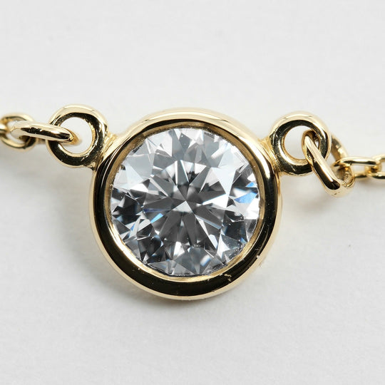 TIFFANY&Co. Necklace 0.22ct VS2/G/3EX K18 Yellow Gold, Diamond gold By the yard Women Used Authentic