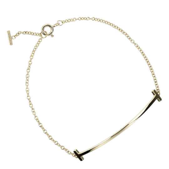 TIFFANY&Co. bracelet 60150765 K18 yellow gold gold T Smile Women Used Authentic